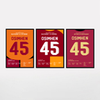 Victor Osimhen King of Europe Bundle Fußball Poster mit Rahmen