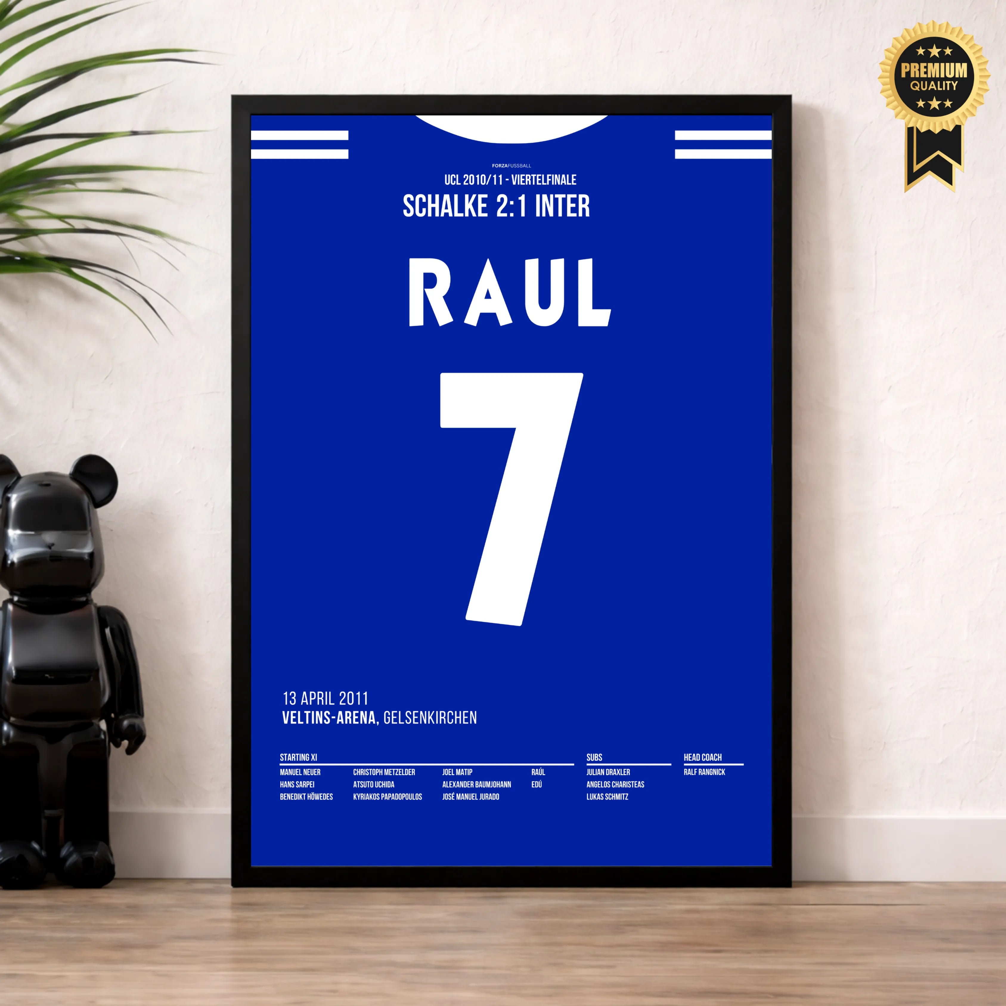 Schalke vs Inter - 1+1 Set Fußball Poster mit Rahmen