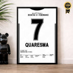Quaresma mit dem Trivela zum Derbysieg Fußball Poster mit Rahmen