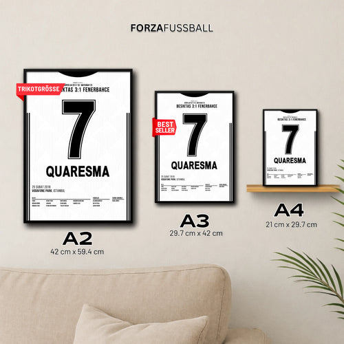 Quaresma mit dem Trivela zum Derbysieg Fußball Poster mit Rahmen