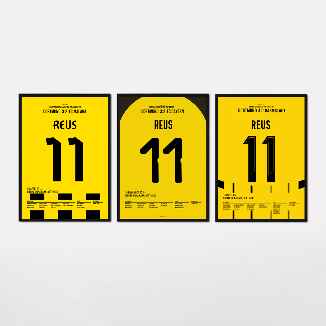 Reus BVB Bundle Fußball Poster mit Rahmen