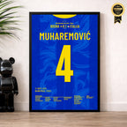 Muharemovic mit einer Monster Performance vs Italien Fußball Poster mit Rahmen