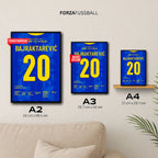 Bajraktarevic verwandelt den letzten 11m zur WM Teilnahme vs Italien Fußball Poster mit Rahmen