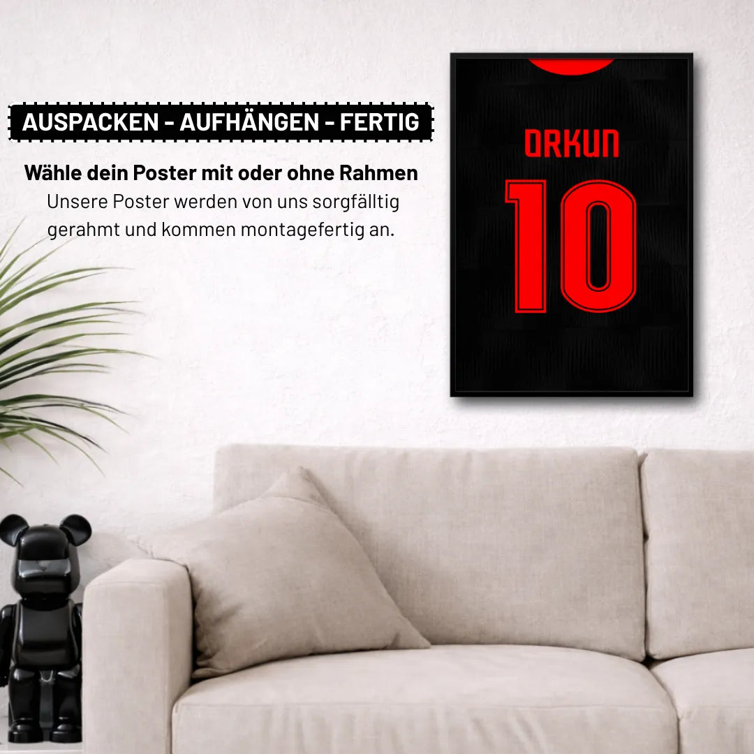 Trossard - Orkun - Vlahović Bundle Fußball Poster mit Rahmen