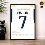 Vini Jr führt Real Madrid zum 15. Champions League Titel Fußball Poster mit Rahmen