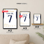 Vini Jr führt Real Madrid zum 15. Champions League Titel Fußball Poster mit Rahmen