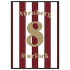 Max Morlock - 125 Jahre FCN Fußball Poster mit Rahmen