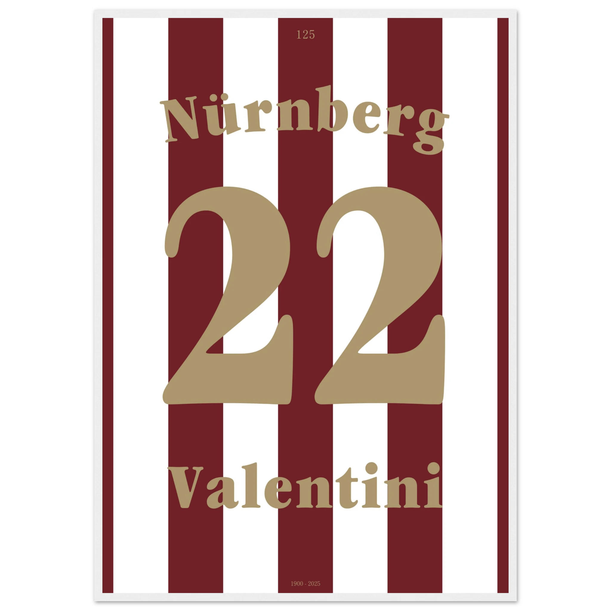 Enrico Valentini - 125 Jahre FCN Fußball Poster mit Rahmen