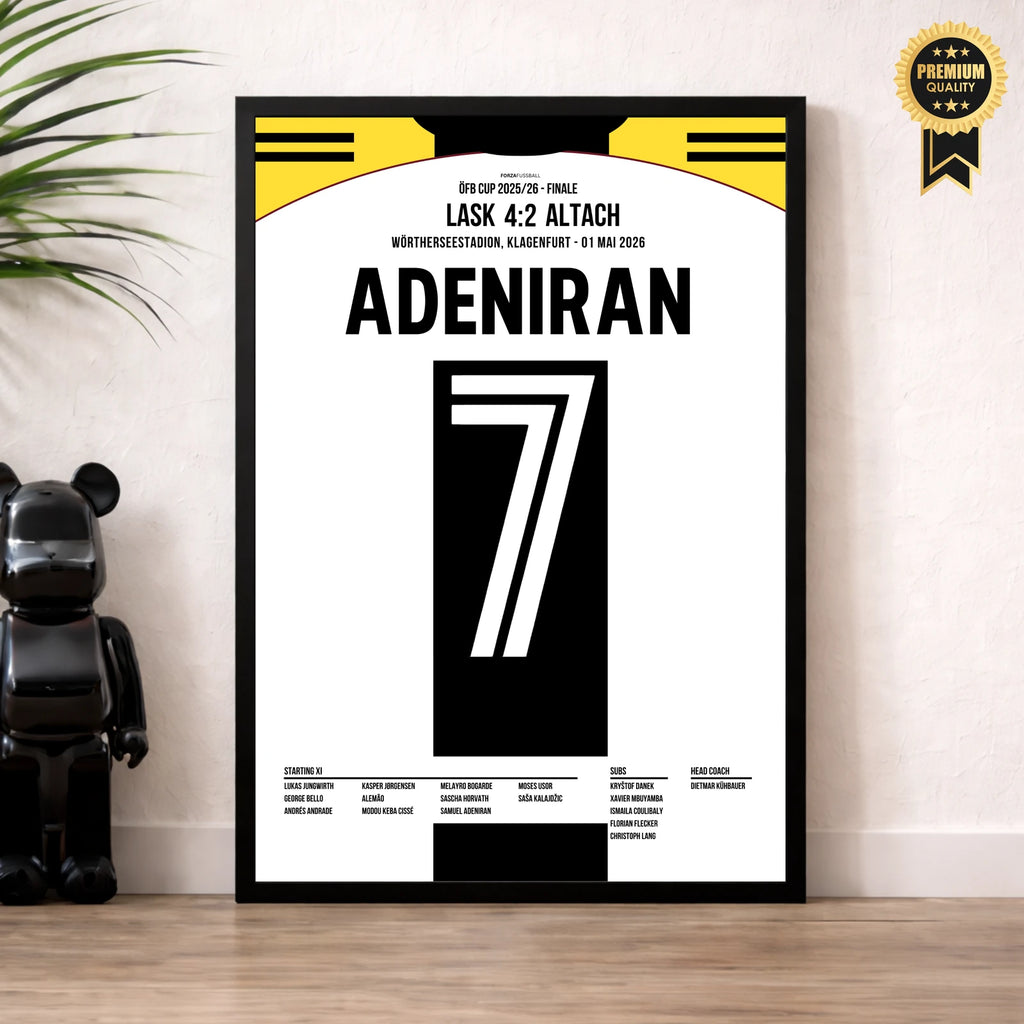 Adeniran LASK Poster im Wohnzimmer