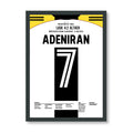 Adeniran LASK Poster – Cupsieg 4:2 gegen Altach, schwarzer Rahmen