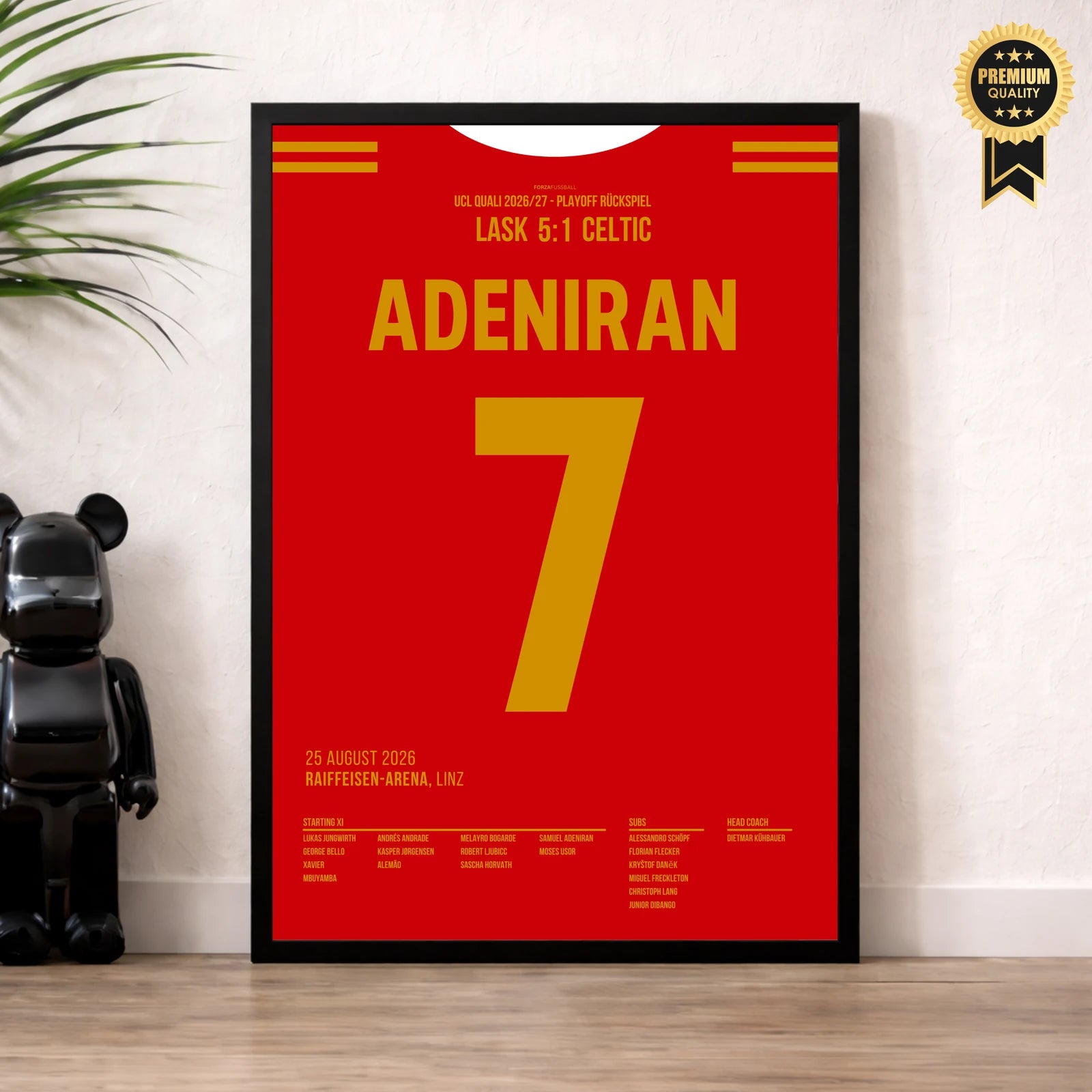 Adeniran LASK Poster im Wohnzimmer