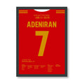 Adeniran LASK Poster – 5:1 gegen Celtic, schwarzer Rahmen