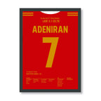 Adeniran LASK Poster – 5:1 gegen Celtic, schwarzer Rahmen