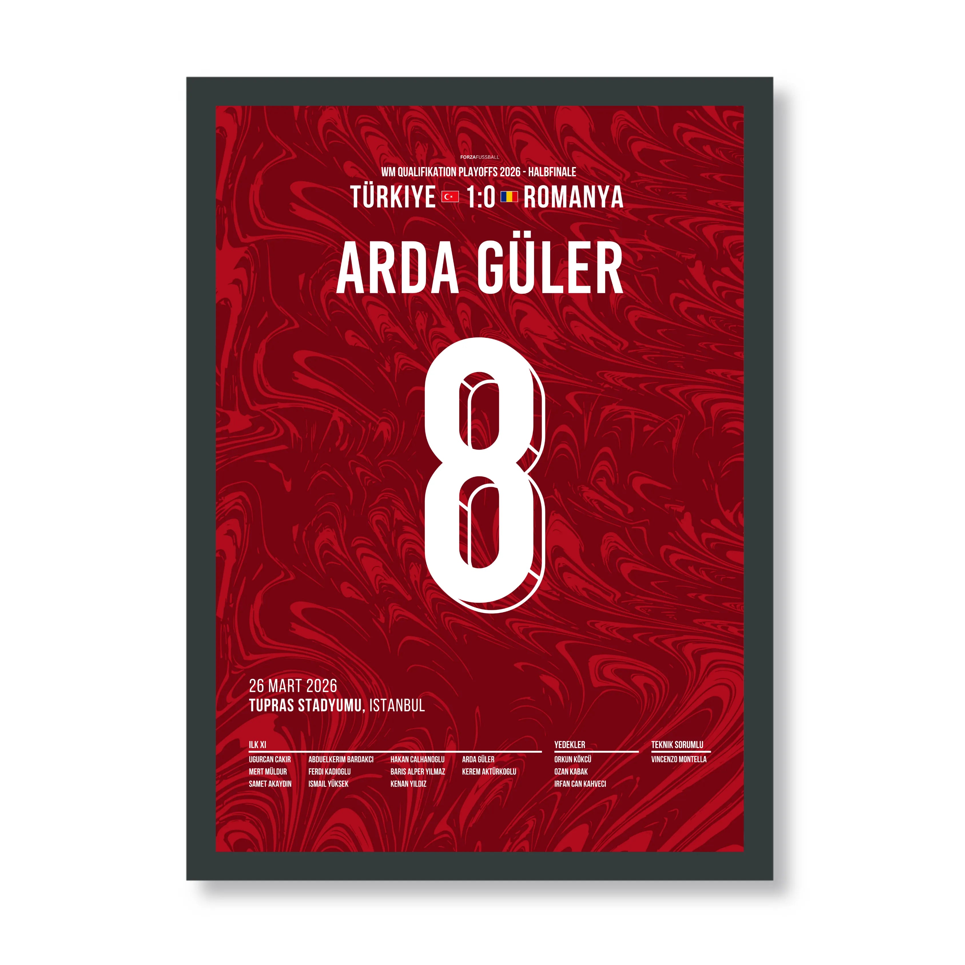Arda X Kenan WM 2026 Quali - 1+1 Set Fußball Poster mit Rahmen