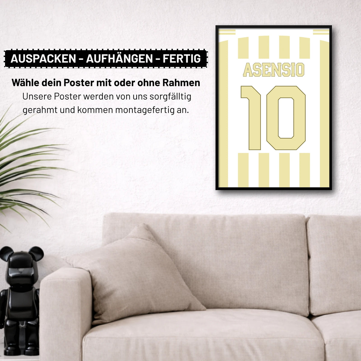 Poster kommt fertig gerahmt und montagefertig an