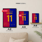 Raphinia führt Barca zum 5:2 Super Copa Sieg im Clasico Fußball Poster mit Rahmen