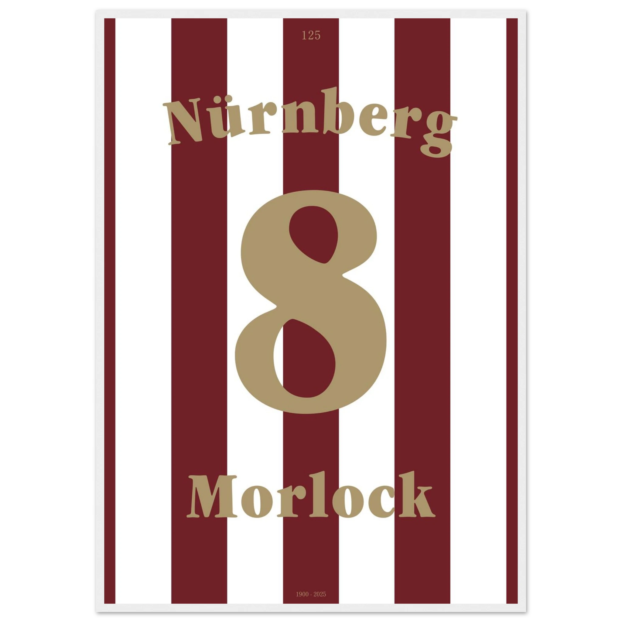 Max Morlock - 125 Jahre FCN Fußball Poster mit Rahmen