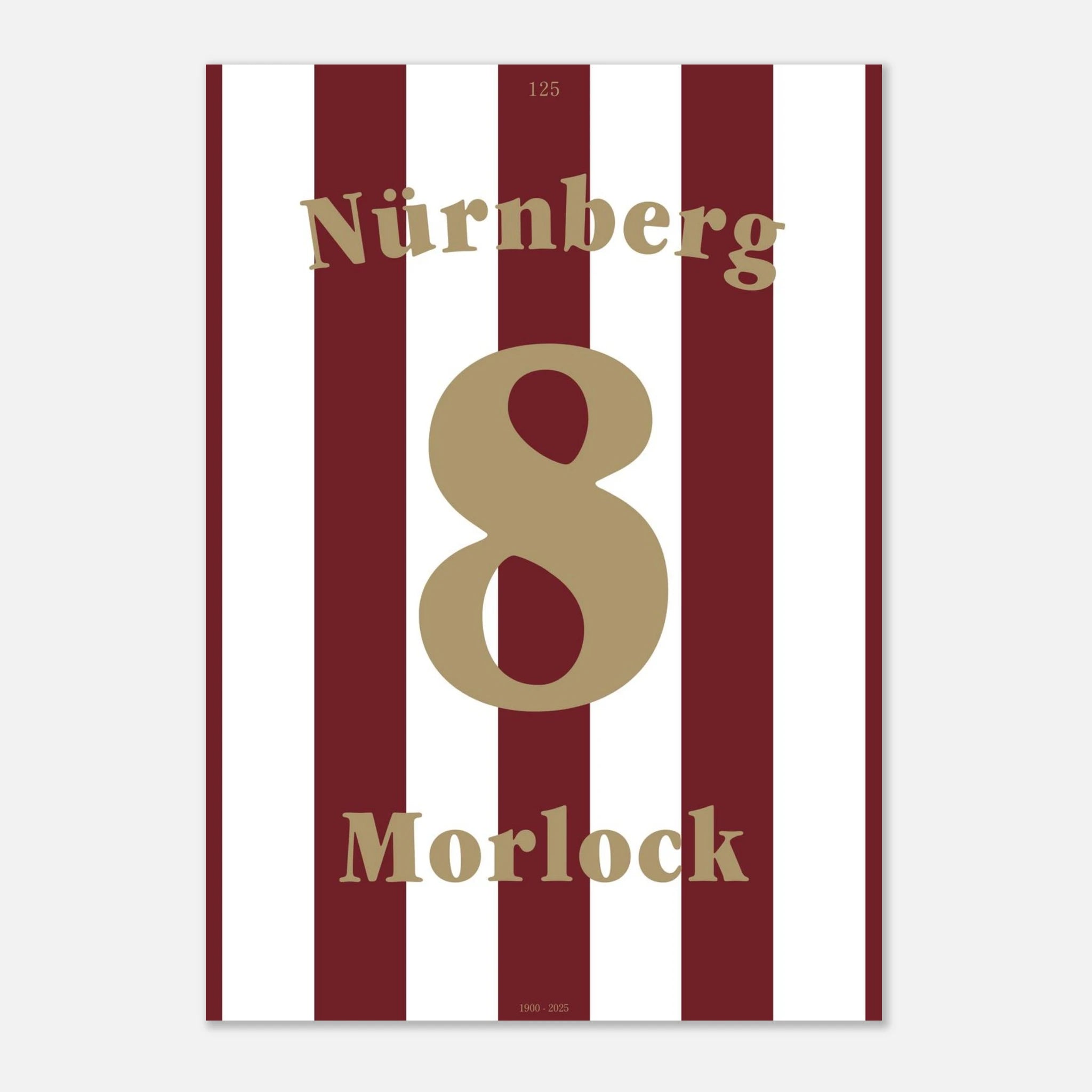 Max Morlock - 125 Jahre FCN Fußball Poster mit Rahmen