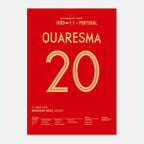 Quaresma mit Trivela bei der WM 2018 gegen den Iran Fußball Poster mit Rahmen