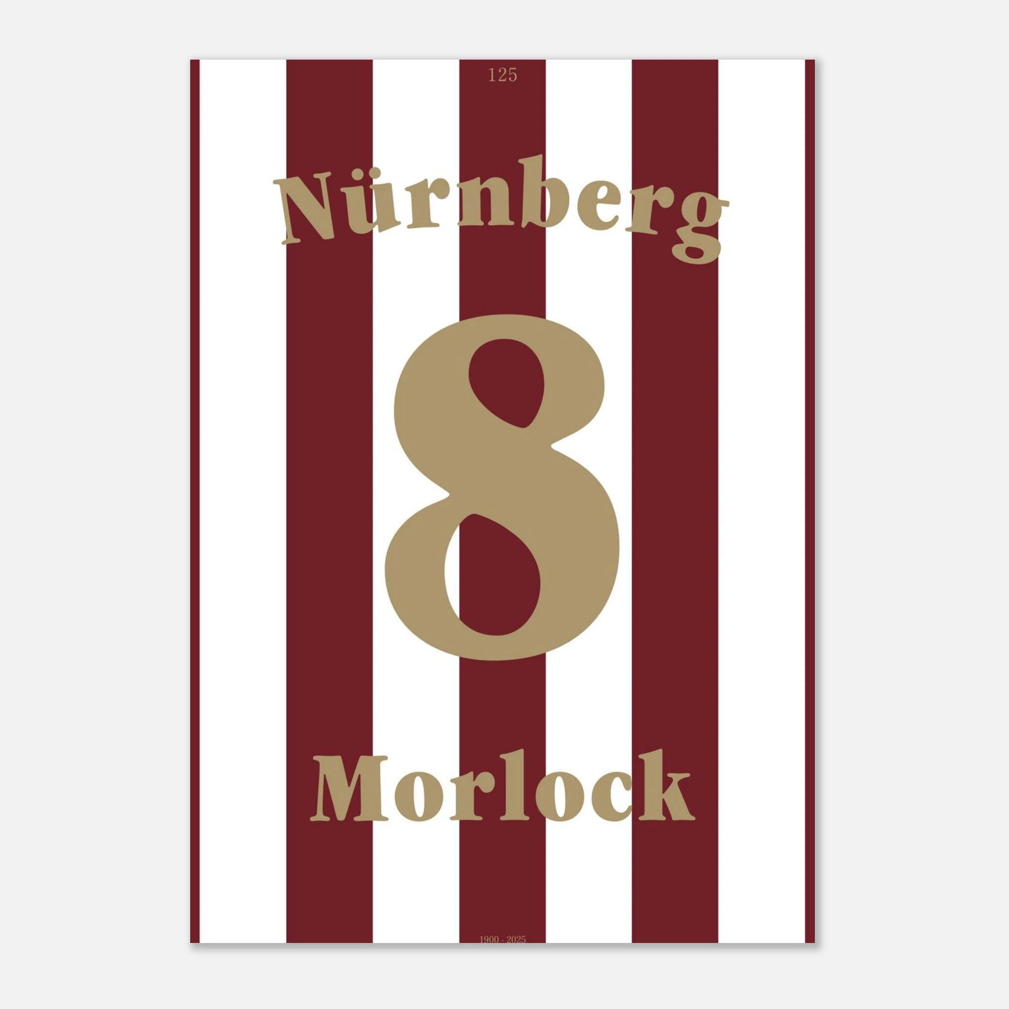 Max Morlock - 125 Jahre FCN Fußball Poster mit Rahmen