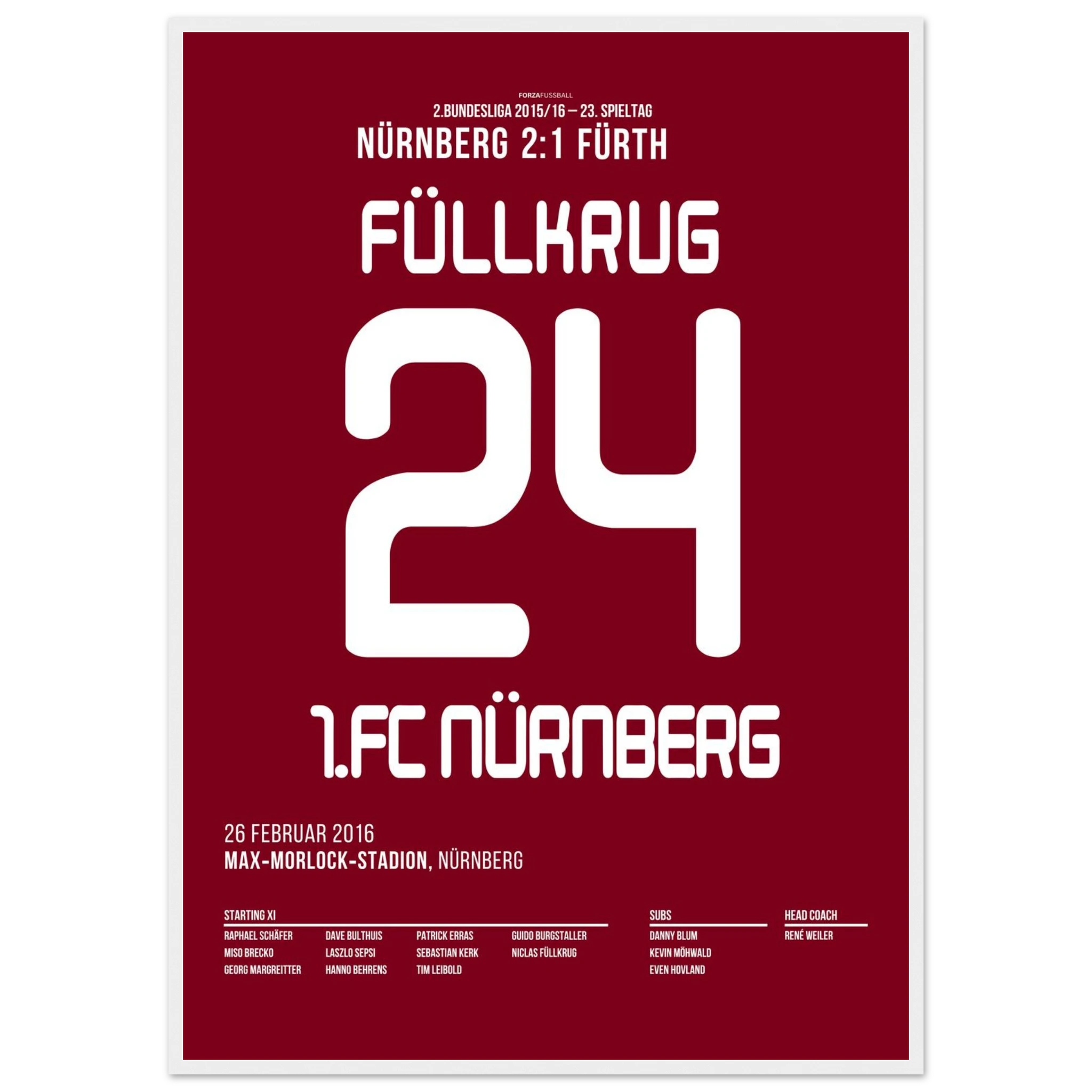 Niclas Füllkrug bricht den Derby-Fluch Fußball Poster mit Rahmen