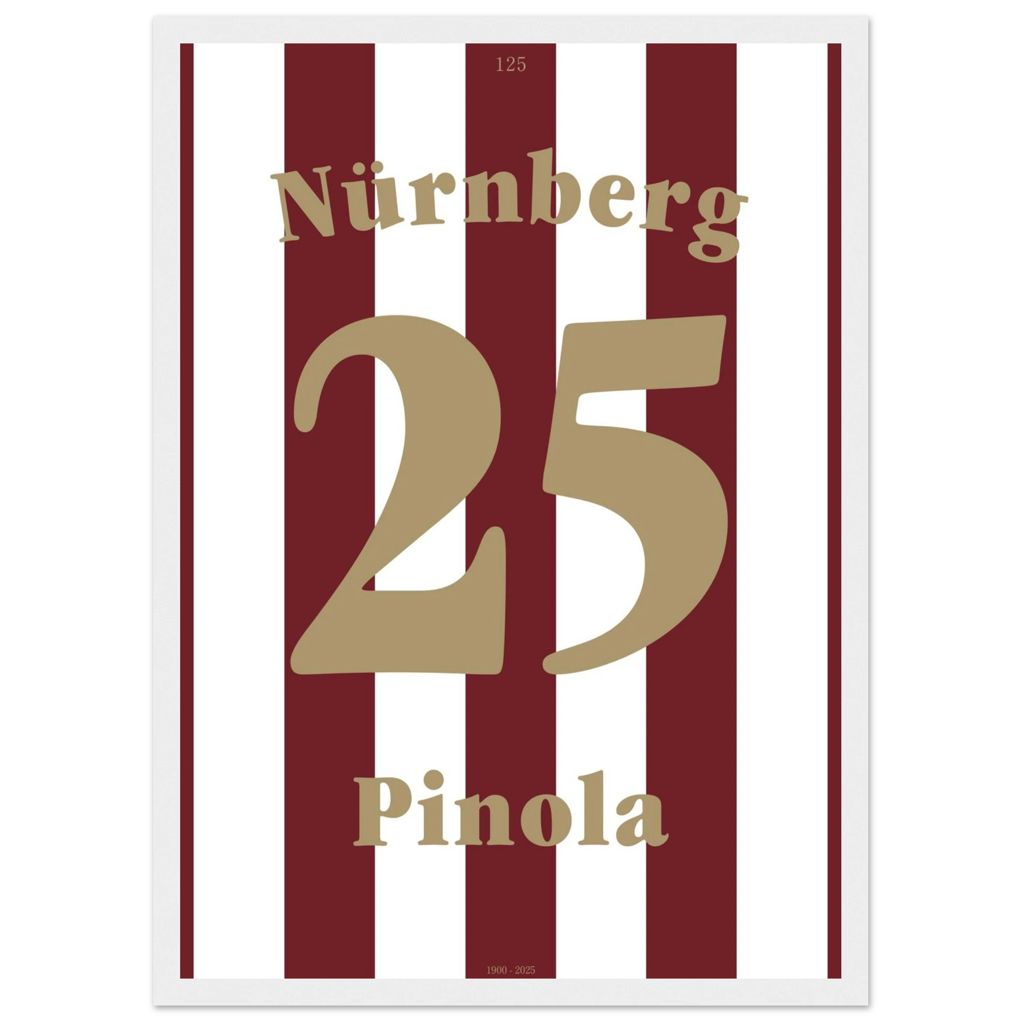 Javier Pinola - 125 Jahre FCN Fußball Poster mit Rahmen
