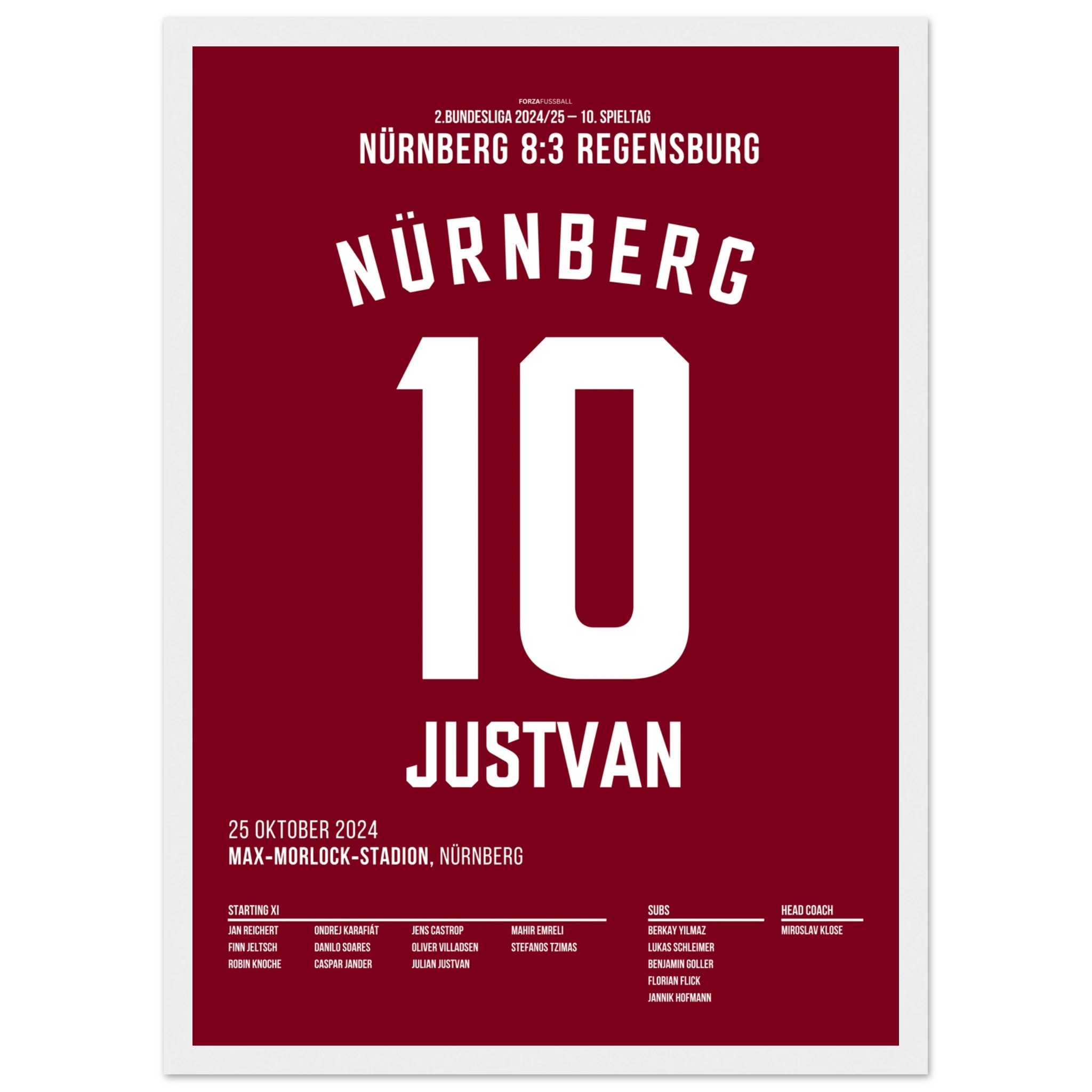 Justvan mit Hattrick beim 8:3 Sieg über Regensburg