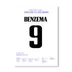 Benzema knallt Barca im Camp Nou per Hattrick aus der Copa Fußball Poster mit Rahmen