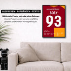 Sacha Boey kehrt zurück mit seinem Tor vs Juve Fußball Poster mit Rahmen