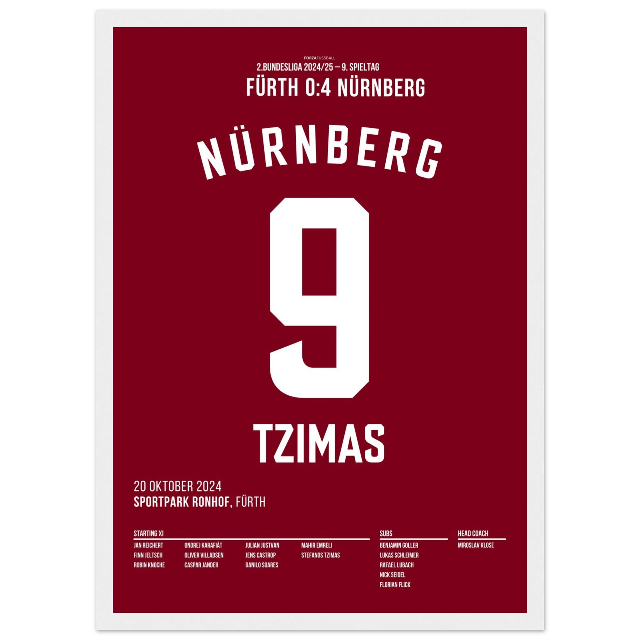 Derbyheld Tzimas – Doppelpack beim 4:0 in Fürth
