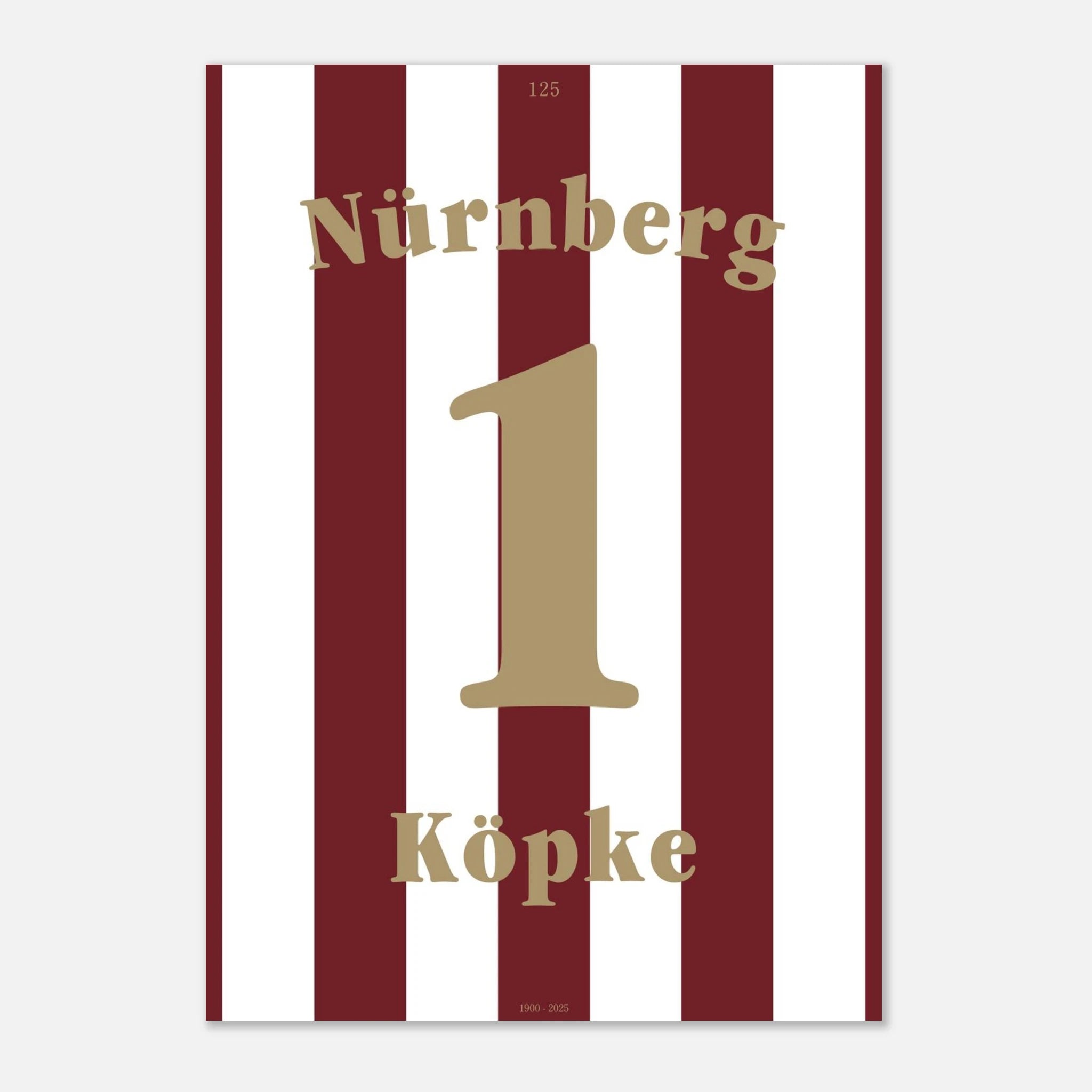 Andi Köpke - 125 Jahre FCN Fußball Poster mit Rahmen