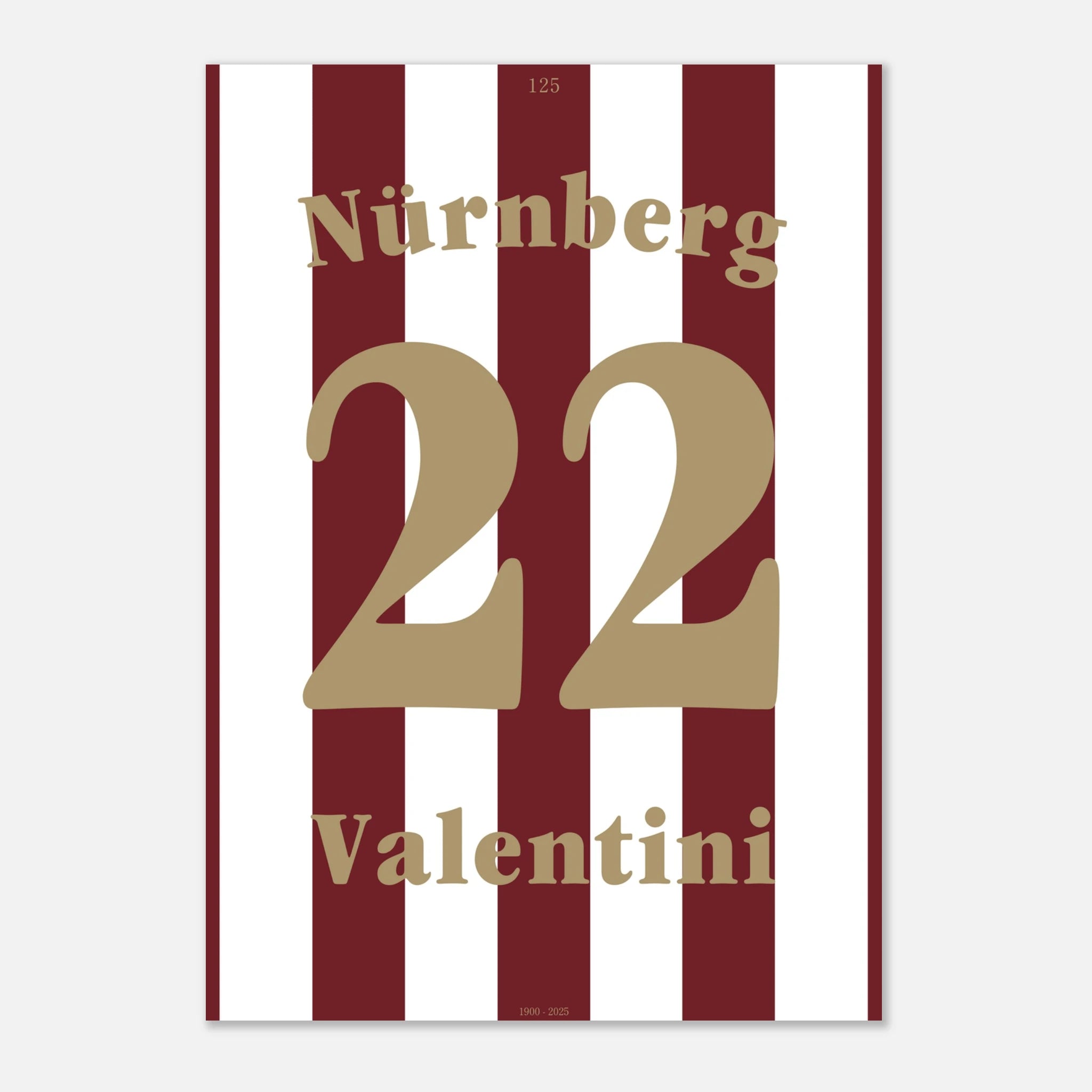 Enrico Valentini - 125 Jahre FCN Fußball Poster mit Rahmen