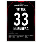 Robert Vittek war dabei! FCN 3 - Bayern 0 Fußball Poster mit Rahmen