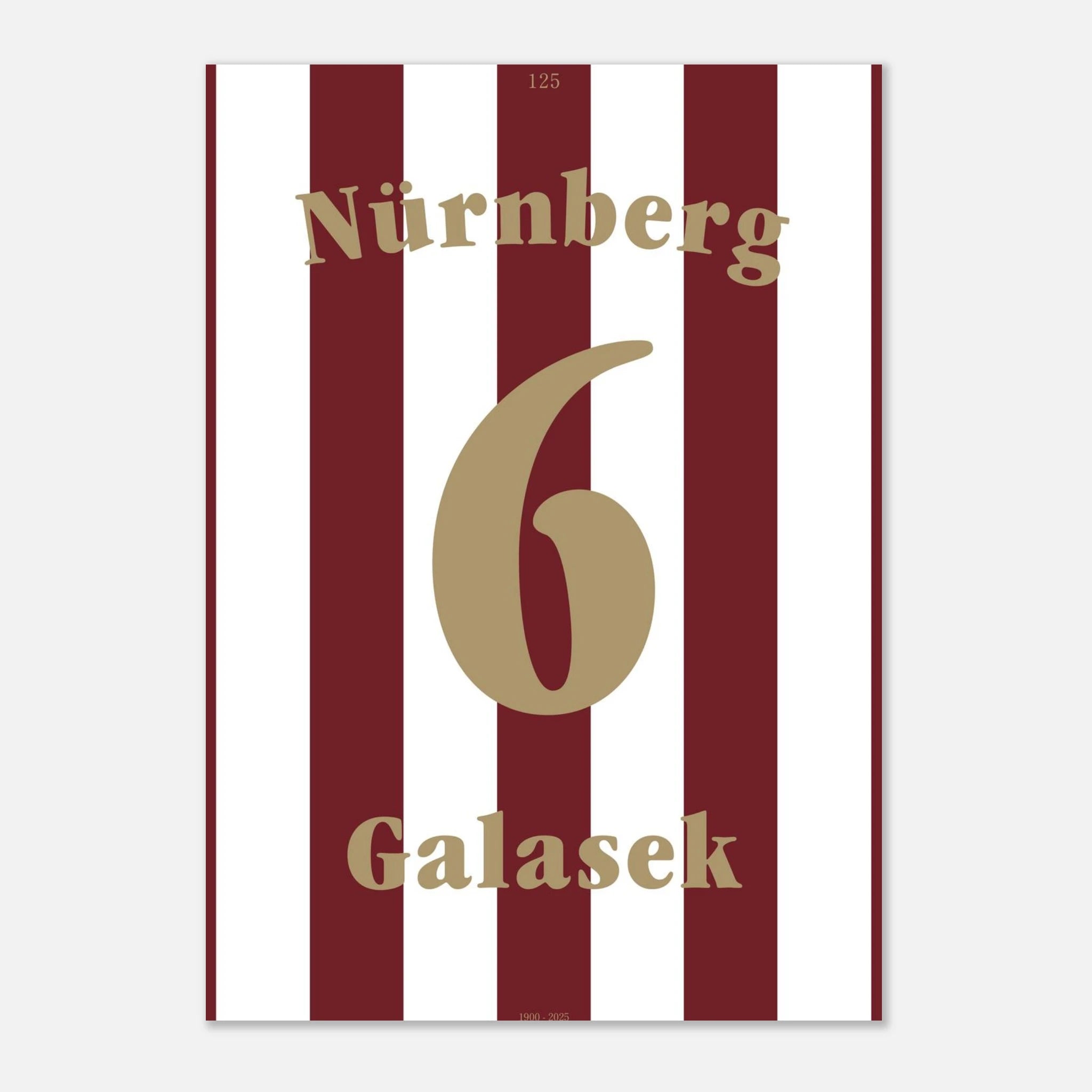 Tomáš Galásek - 125 Jahre FCN Fußball Poster mit Rahmen