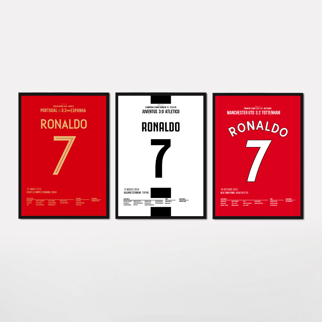 CR7 Solo Show Bundle Fußball Poster mit Rahmen