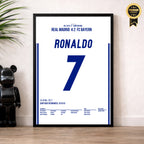 Ronaldo schnürt einen Hattrick gegen die Bayern Fußball Poster mit Rahmen