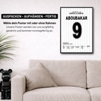 Aboubakar's last Minute Ausgleichstreffer gegen Benfica Fußball Poster mit Rahmen