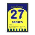 Miguel Crespo mit dem Siegtreffer gegen Gala in letzter Minute Fußball Poster mit Rahmen