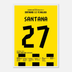 Felipe Santana last Minute Siegteffer gegen Malaga Fußball Poster mit Rahmen