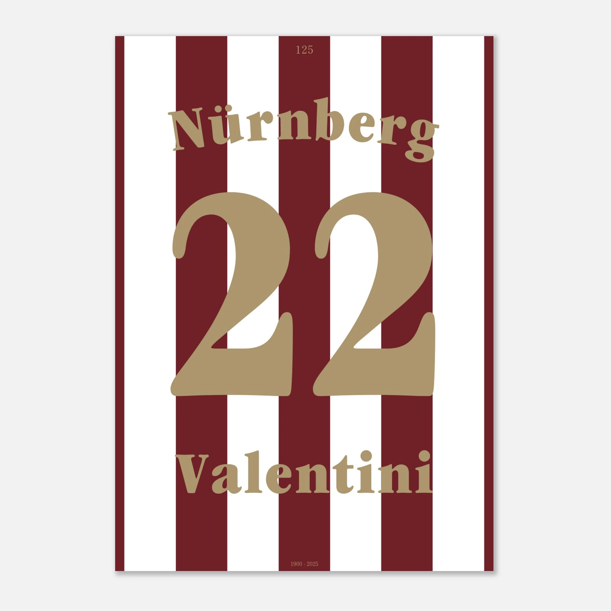 Enrico Valentini - 125 Jahre FCN Fußball Poster mit Rahmen