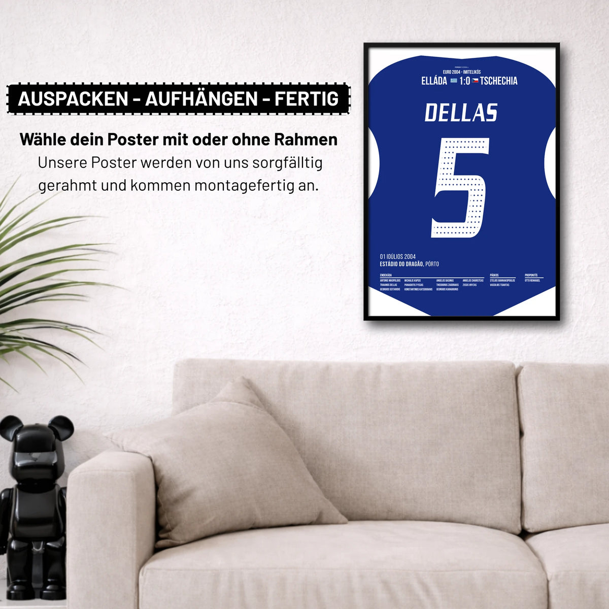 Poster kommt fertig gerahmt und montagefertig an