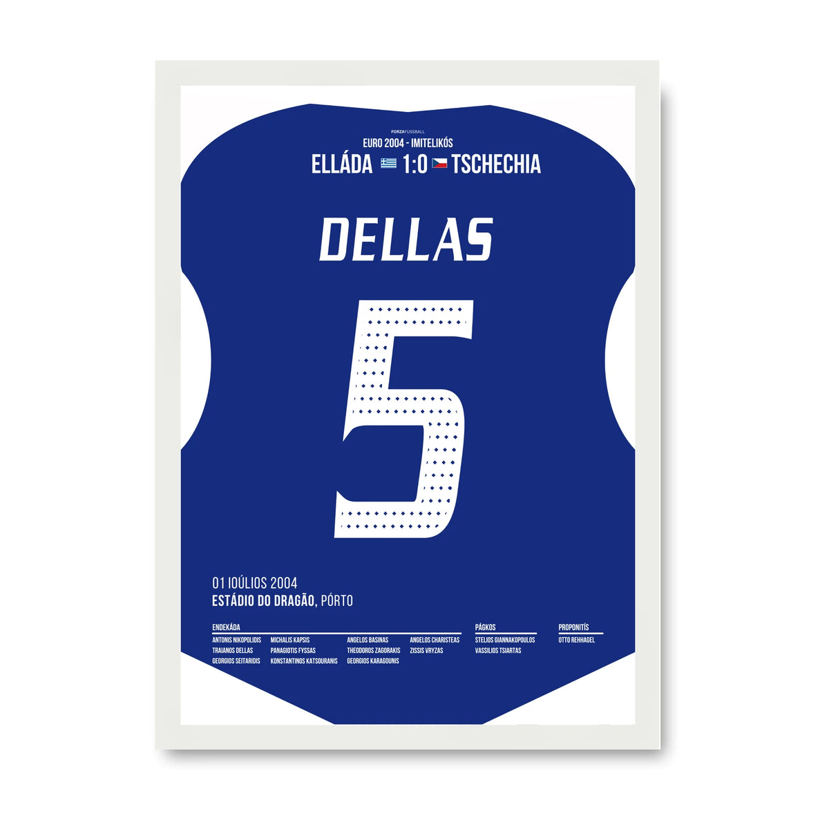 Dellas Griechenland Poster mit weissem Rahmen