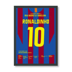 Ronaldinho Barca Poster mit schwarzem Rahmen