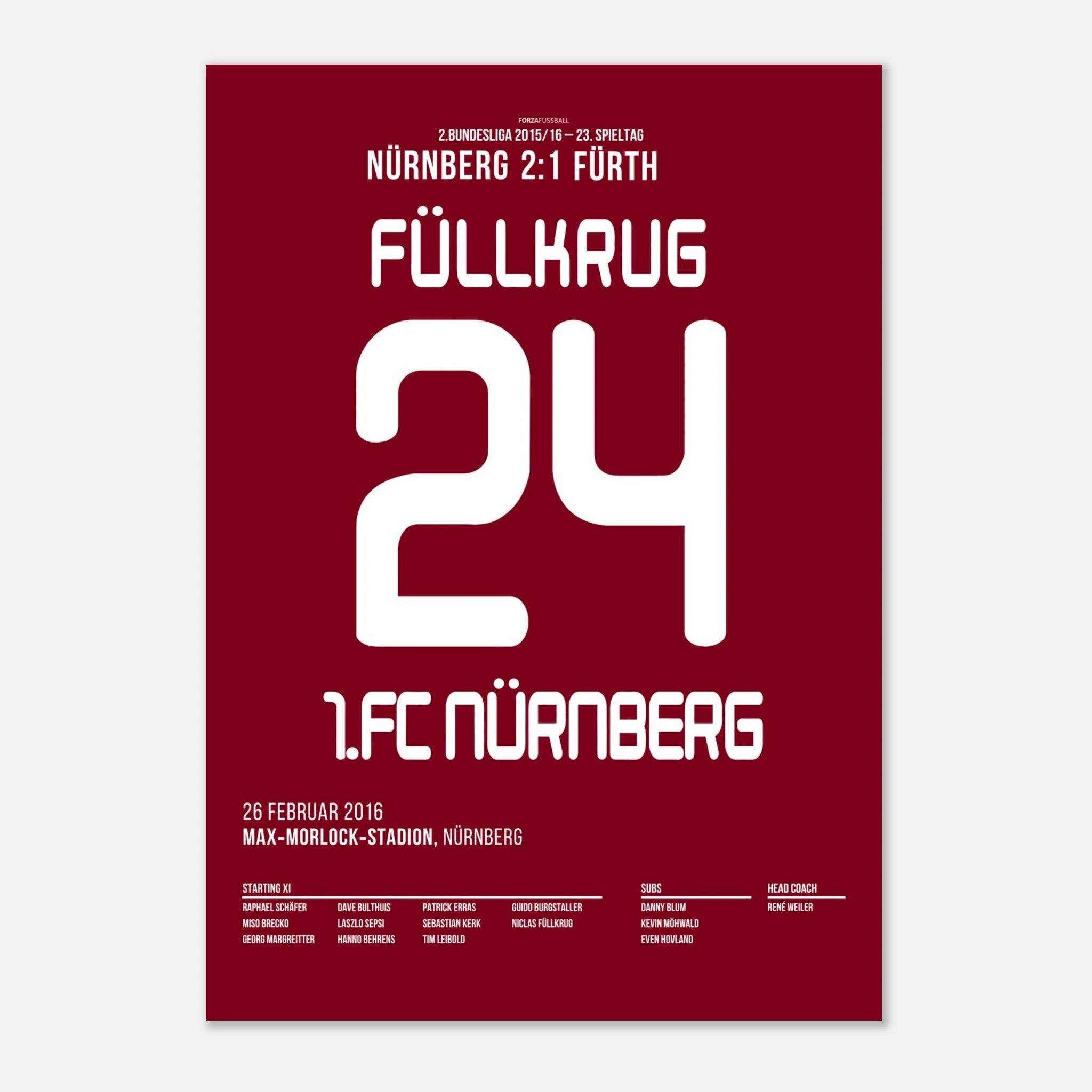 Niclas Füllkrug bricht den Derby-Fluch Fußball Poster mit Rahmen