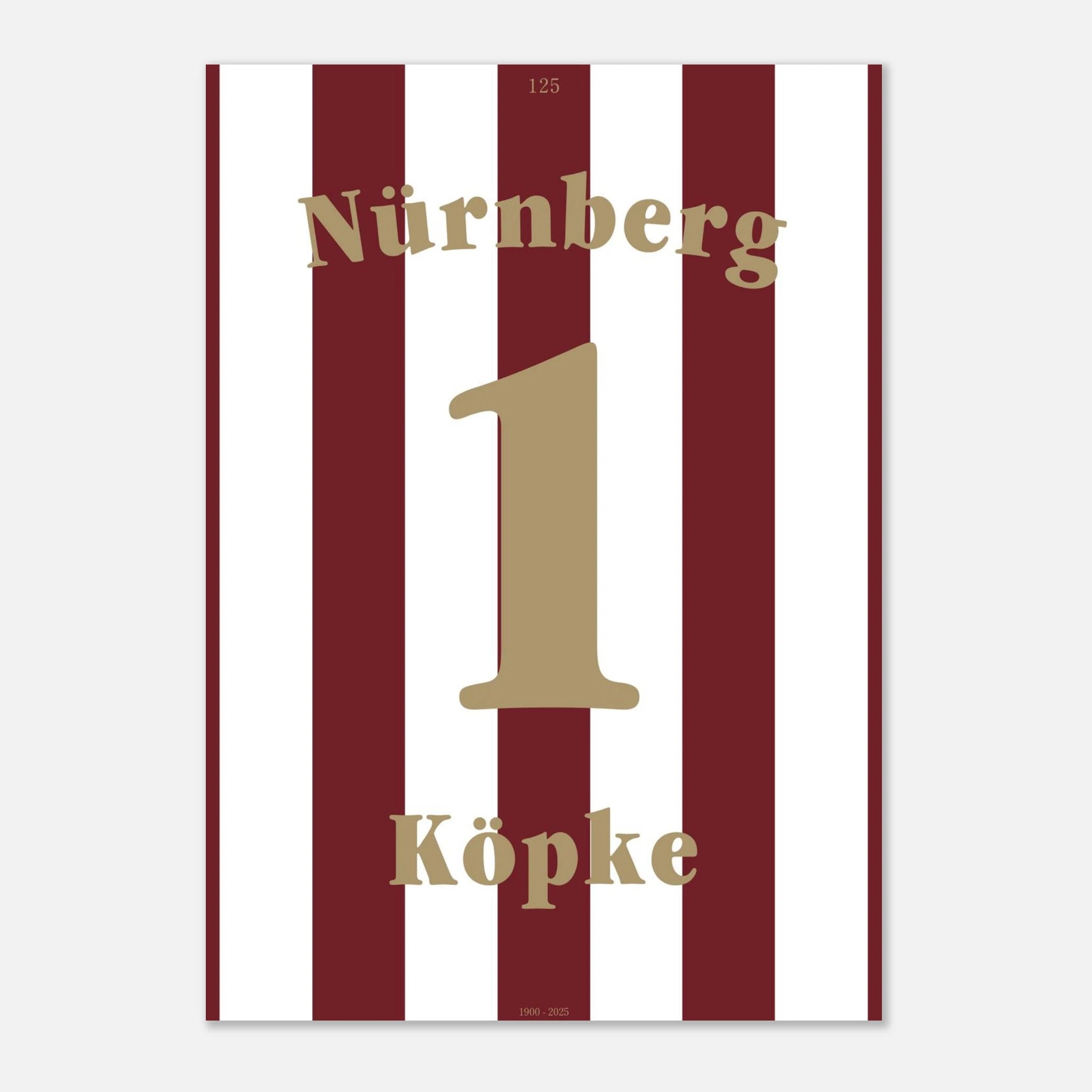 Andi Köpke - 125 Jahre FCN Fußball Poster mit Rahmen