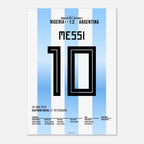 Messi'Traumtor zum Sieg gegen Nigeria bei der WM 2018 Fußball Poster mit Rahmen