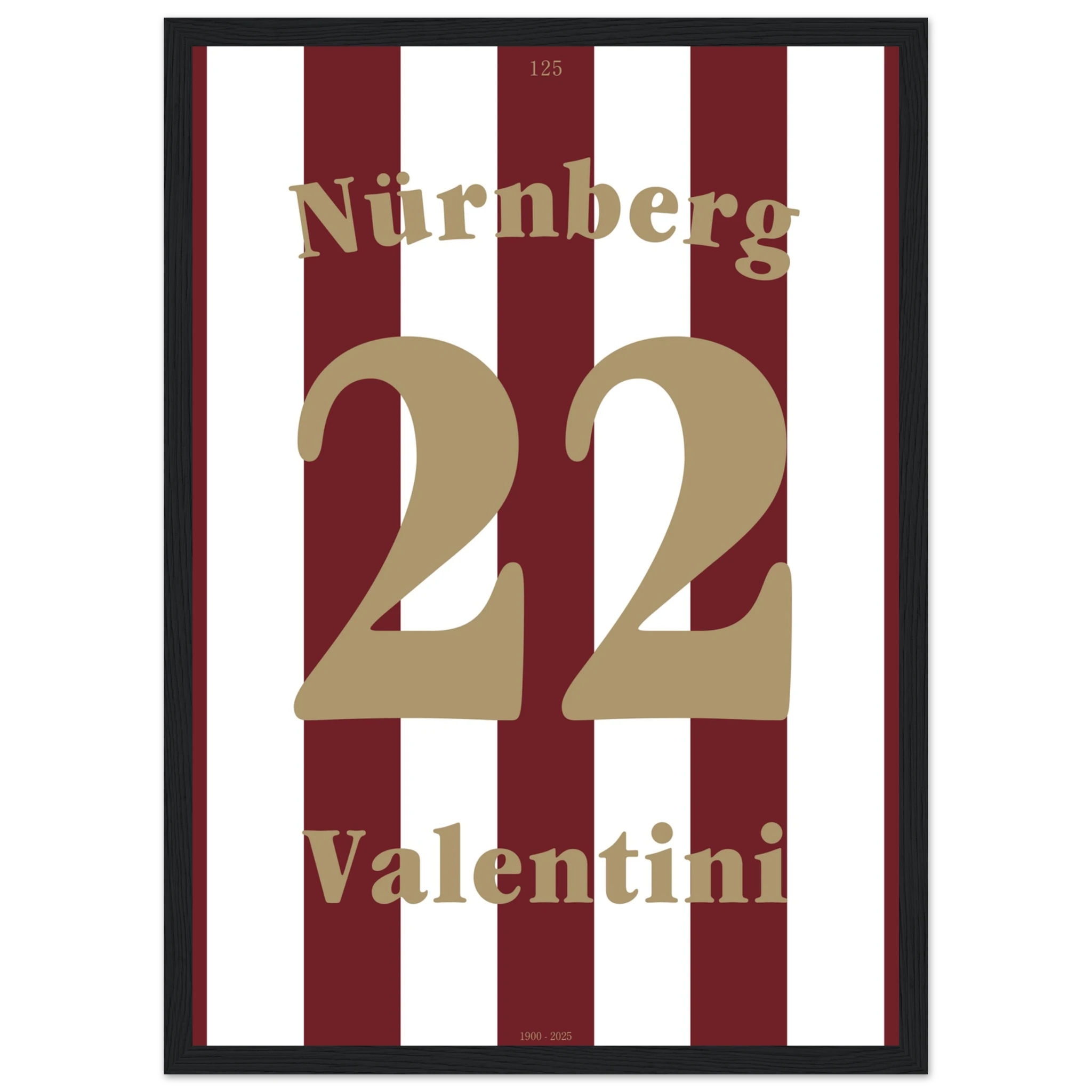 Enrico Valentini - 125 Jahre FCN Fußball Poster mit Rahmen