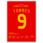 Fernando Torres schießt Spanien zum EM Sieg 2008 Fußball Poster mit Rahmen