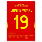 Yamal mit Traumtor gegen Frankreich im EM Halbfinale 2024 Fußball Poster mit Rahmen