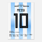 Messi'Traumtor zum Sieg gegen Nigeria bei der WM 2018 Fußball Poster mit Rahmen